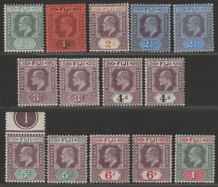 Fiji 1903 KEVII Short Set to 1sh with Shades Mint SG104-112