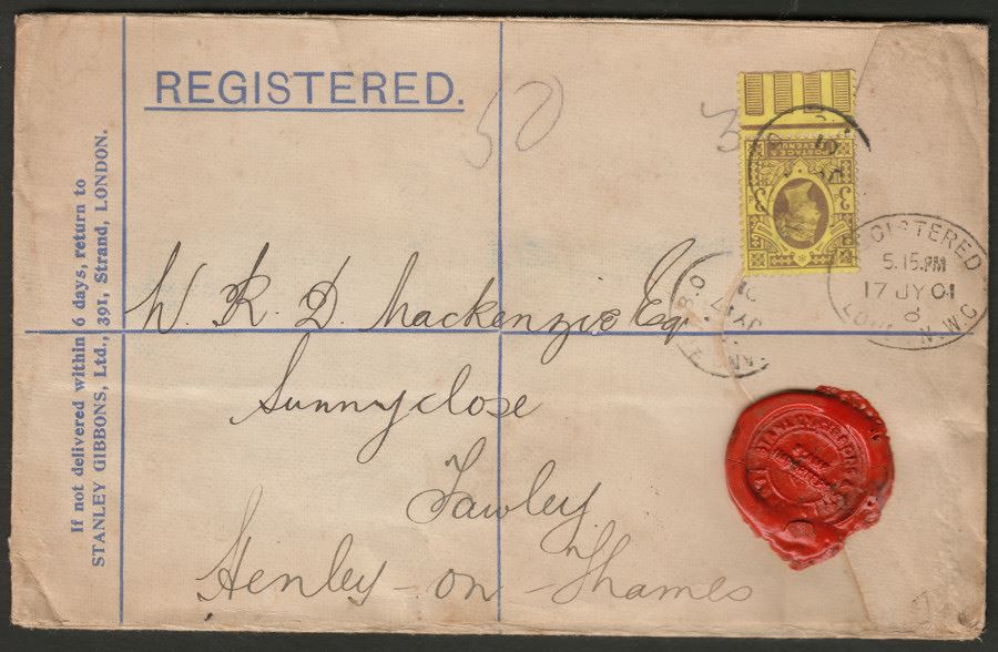Queen Victoria 1901 Jubilee 3d Used on Registered SG Cover to Henley on Thames