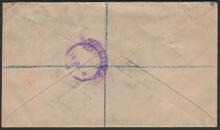 King George VI 1941 2d Pair 1d ½d on Registered Censored Cover to South Africa