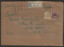 Click for more photos and details King George V 1920 1sh and 9d Used on Registered Cover to Italy