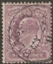 Click for more photos and details King Edward VII 1906 6d Dull Purple on Chalky Paper Fine Used SG248 cat £22