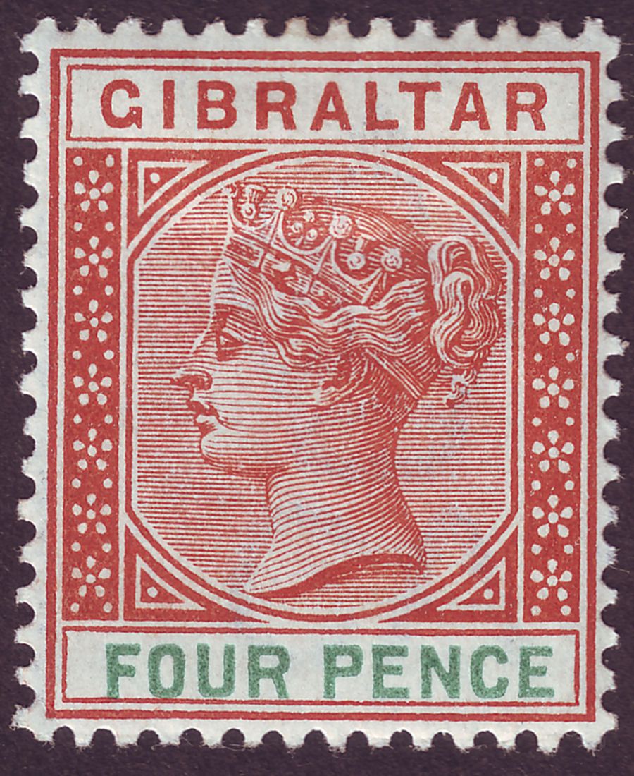 Gibraltar 1898 QV 4d Orange-Brown and Green Mint SG43