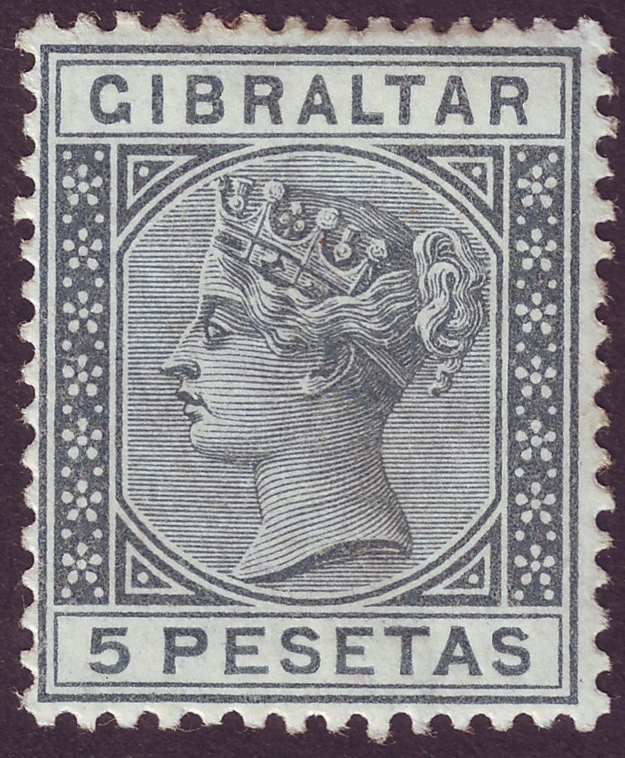 Gibraltar 1889 QV 5p Slate-Grey Mint SG33