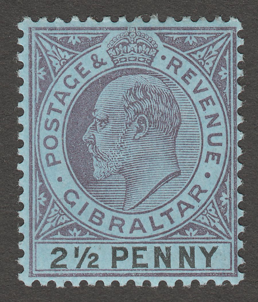 Gibraltar 1903 KEVII 2½d Dull Purple and Black on Blue Mint SG49