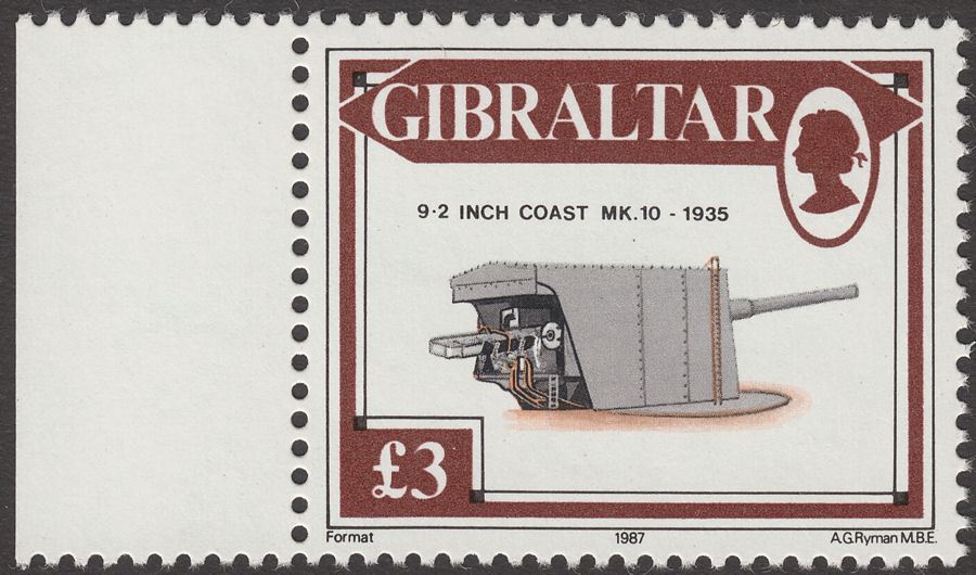 Gibraltar 1987 QEII MK10 Coastal Gun £3 Mint SG580