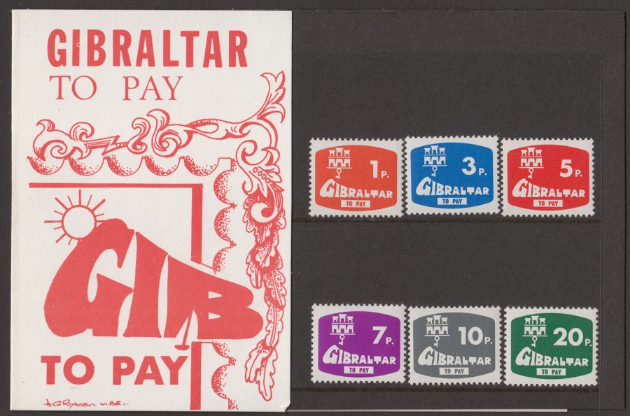 Gibraltar QEII 1976 Postage Due Mint Set in Presentation Pack SG D7-D12