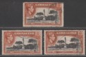 Click for more photos and details Gibraltar 1938 KGVI 2sh Black and Brown Selection Used SG128 SG128b x2
