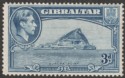 Click for more photos and details Gibraltar 1938 KGVI 3d Light Blue Perf 14 Mint SG125a