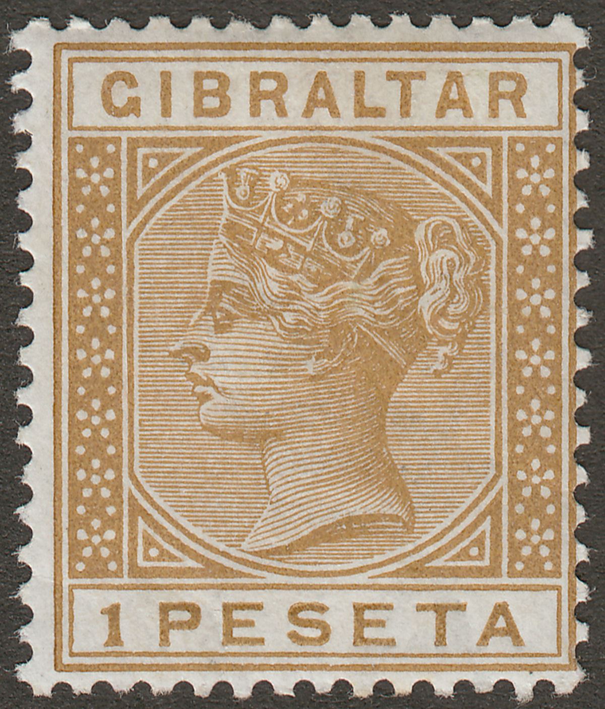 Gibraltar 1889 QV 1p Bistre Mint SG30 cat £75