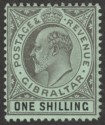 Gibraltar 1910 KEVII 1sh Black on Green Mint SG71