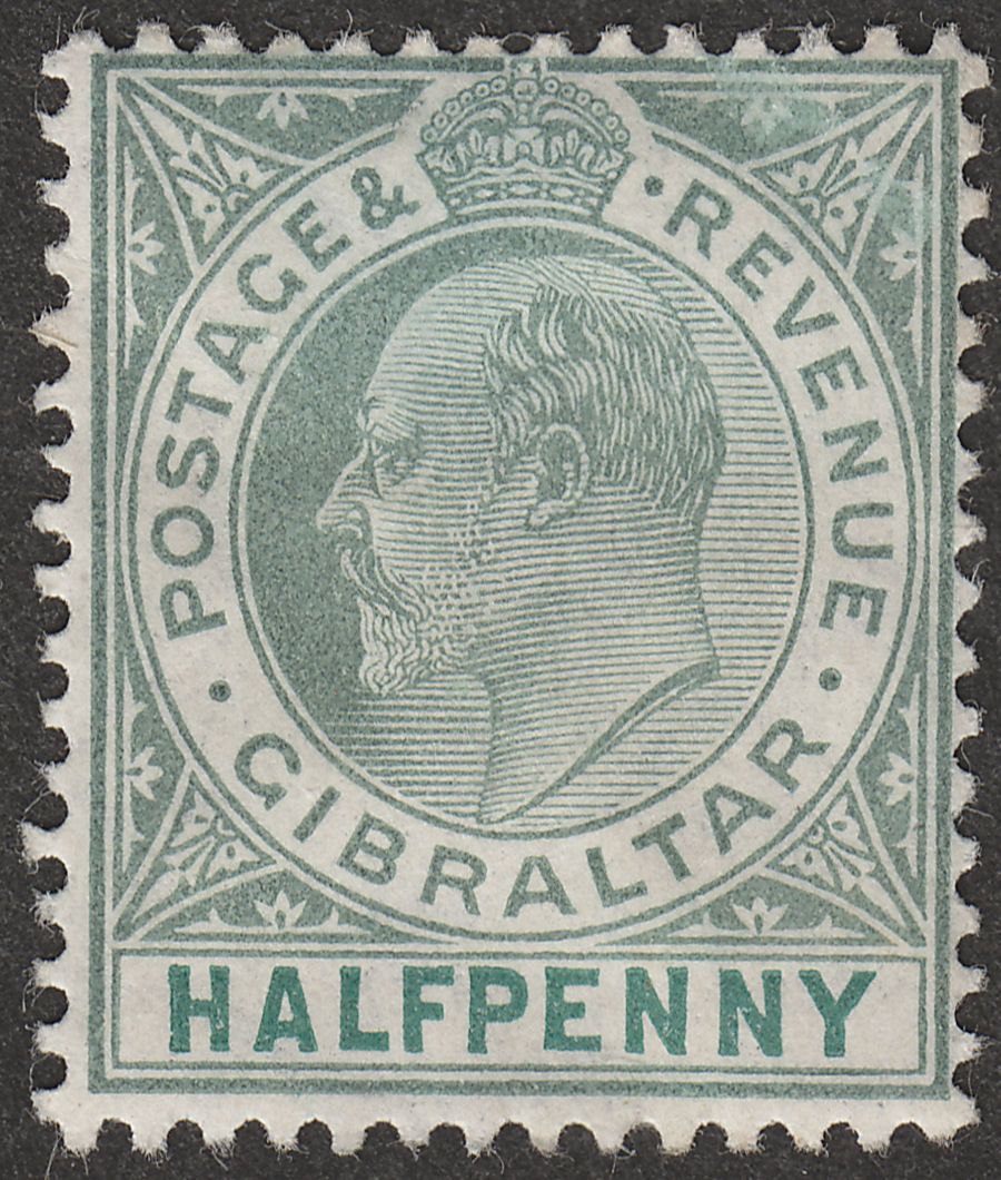 Gibraltar 1904 KEVII ½d Dull and Bright Green Ordinary Paper Mint SG56