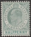 Click for more photos and details Gibraltar 1903 KEVII ½d Grey-Green and Green Mint SG46