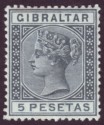 Click for more photos and details Gibraltar 1889 QV 5p Slate-Grey Mint SG33