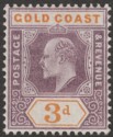 Gold Coast 1905 KEVII 3d Dull Purple and Orange Mint SG53