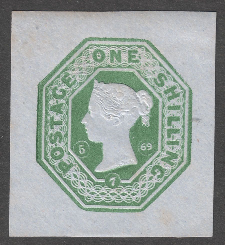 Queen Victoria 1sh Embossed Postal Stationery Cutout British