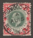Click for more photos and details King Edward VII 1905 1sh Dull Green and Carmine on Chalky Paper Used SG257a