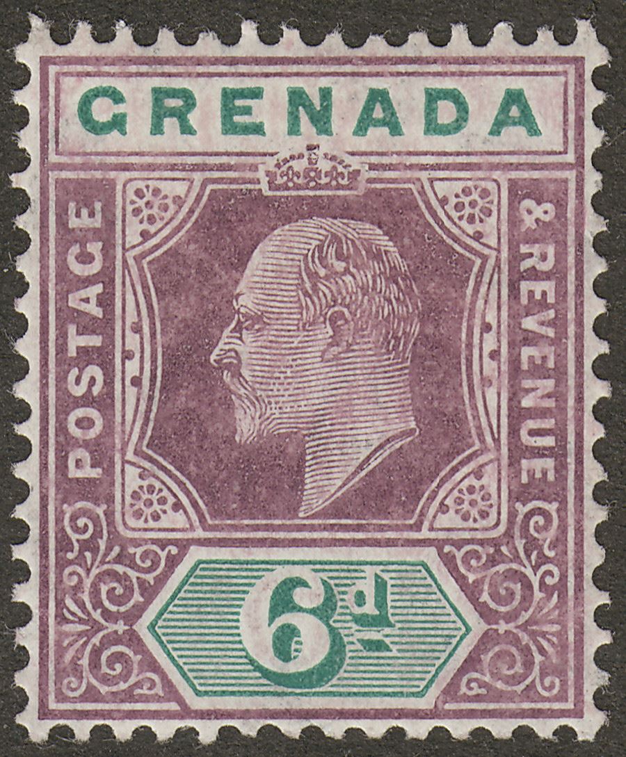 Grenada 1906 KEVII 6d Purple and Green Chalky Mint SG72a