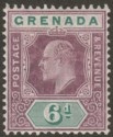 Grenada 1906 KEVII 6d Purple and Green Chalky Mint SG72a