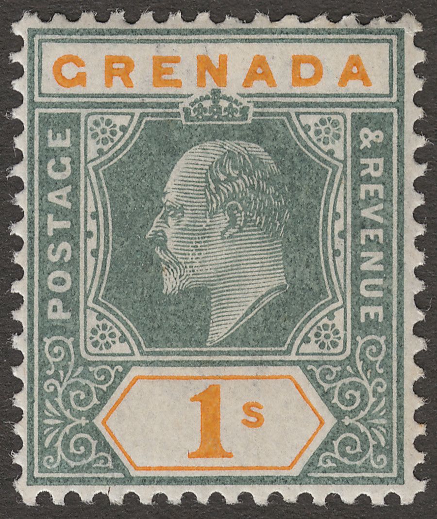 Grenada 1905 KEVII 1sh Green and Orange Mint SG73