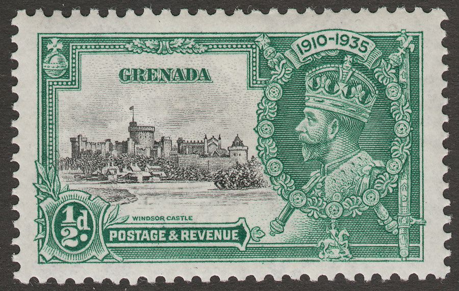 Grenada 1935 KGV Silver Jubilee ½d Mint w variety Kite and Horizontal Log SG145l