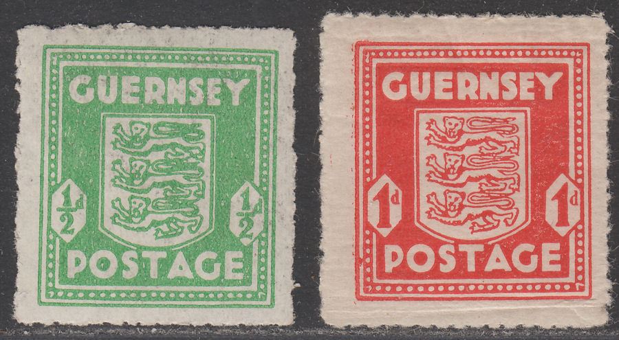 Guernsey 1941-44 KGVI War Occupation ½d, 1d Mint