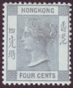 Click for more photos and details Hong Kong 1896 QV 4c Slate-Grey Mint SG34