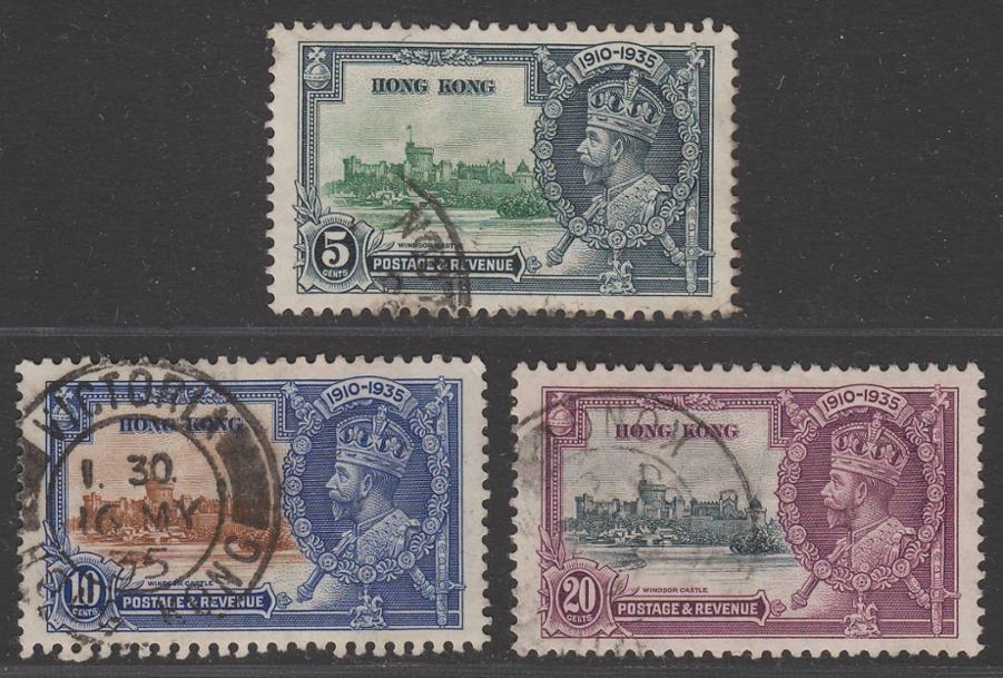 Hong Kong 1935 KGV Silver Jubilee Part Set to 20c Used cat £15