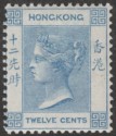 Click for more photos and details Hong Kong 1901 QV 12c Blue Mint SG60