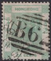 Hong Kong 1863 QV 24c Green Used w SHANGHAE + B62 Postmarks SG Z769 cat £275