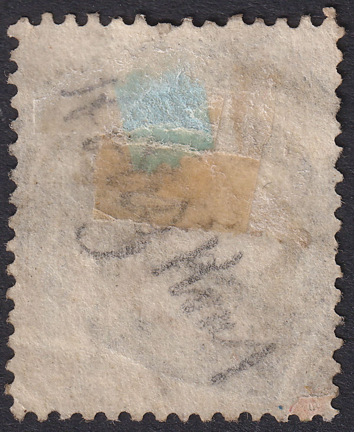 Hong Kong 1863 QV 8c Orange Used w C1 Canton Postmark SG Z139 cat £55 CORNER FLT