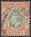 Hong Kong 1905 KEVII 5c Dull Green and Brown-Orange Used CHEFOO Postmark SG Z261