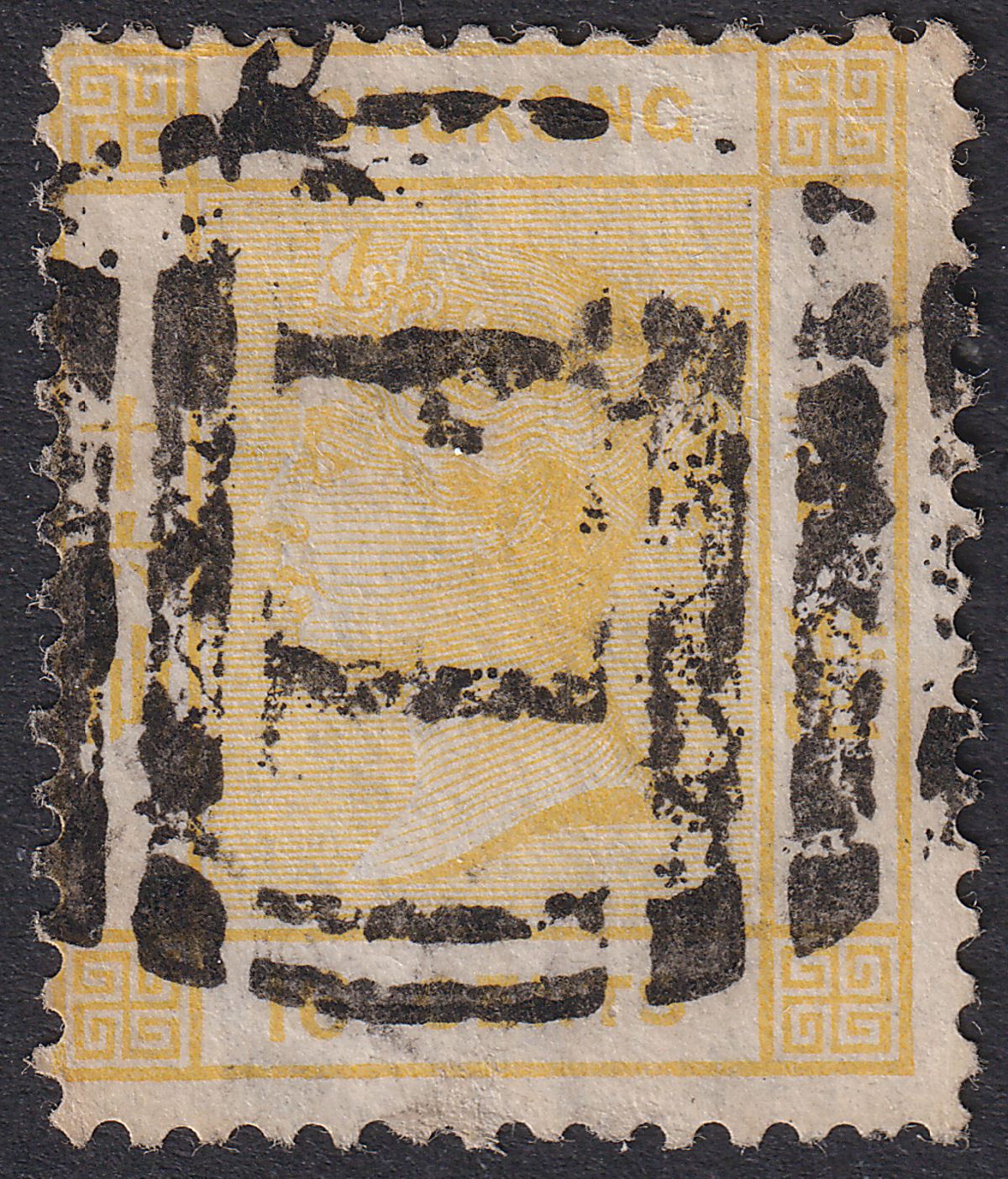 Hong Kong 1877 QV 16c Yellow Used Black Foochow F1 Postmark SG Z337 cat £160 FLT