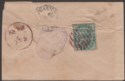 Click for more photos and details India Queen Victoria ½a Used on Cover Gwailor State S Postmark various marks