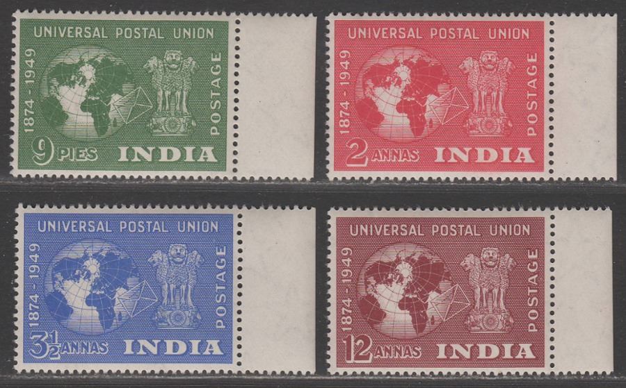 India 1949 75th Anniversary of UPU Set Mint SG325-328 cat £26 MNH
