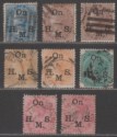 Click for more photos and details India 1874 QV Official Overprint Selection to 8a Used