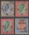 Click for more photos and details India 1925 KEVII-KGV Official Surcharge Selection Used with faults