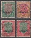 Click for more photos and details India 1930-31 KGV Official 1r, 2r, 10r, 10r Overprint Used SG O117-O120 cat £147