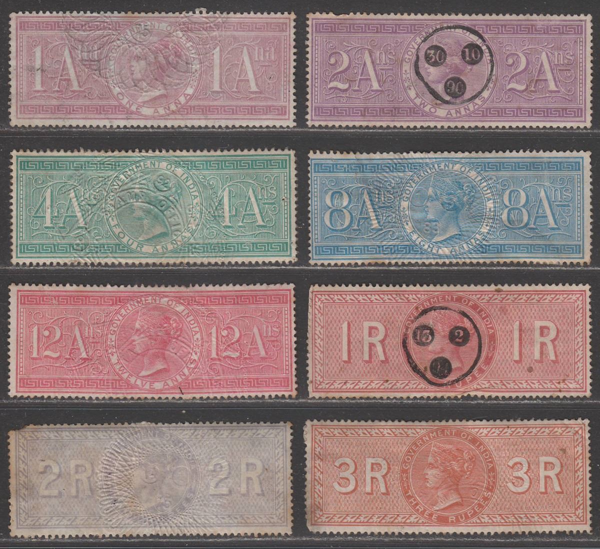 India 1868 QV Revenue Special Adhesives Selection to 4r Used
