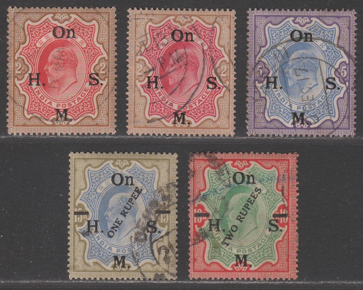 India 1909-25 KEVII Official Overprint Selection Used