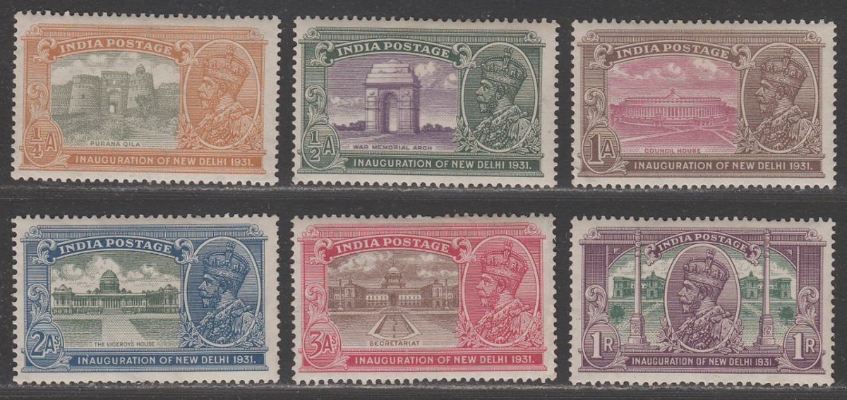 India 1931 KGV Inauguration of New Delhi Set Mint SG226-231 cat £32