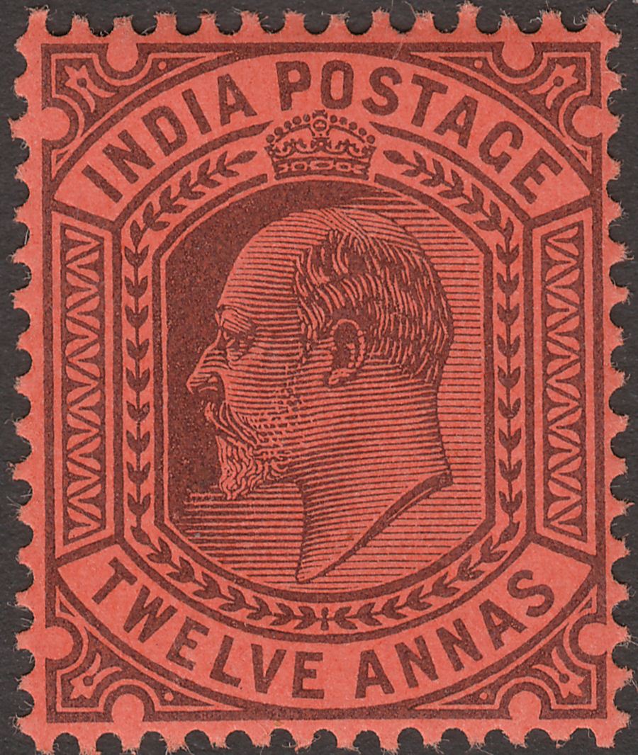 India 1903 KEVII 12a Purple on Red Mint SG135 cat £17