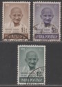Click for more photos and details India 1948 First Anniv Independence Gandhi Set to 12a Used SG305-307