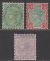Click for more photos and details India 1892-1900 Queen Victoria wmk Star 2a, 2a6p, 1r Mint