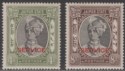 Click for more photos and details Indian States Jaipur 1942-43 KGVI Official 4a, 8a Overprint Mint SG O28-O29