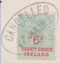 Ireland 1902 QV Revenue County Courts 6d Used on Decree Document BF27