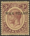 Click for more photos and details Jamaica 1916 War Tax KGV 3d Purple on Yellow with White Back Mint SG69