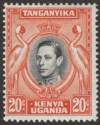 Kenya Uganda Tanganyika 1951 KGVI 20c Dp Black + Dp Orange p13¼x13¾ Mint SG139ba
