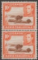 Kenya Uganda Tanganyika 1938 KGVI 10c Red-Brown and Orange Pair Mint SG134