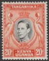 Kenya Uganda Tanganyika 1942 KGVI 20c Black and Orange p13¼x13¾ Mint SG139b