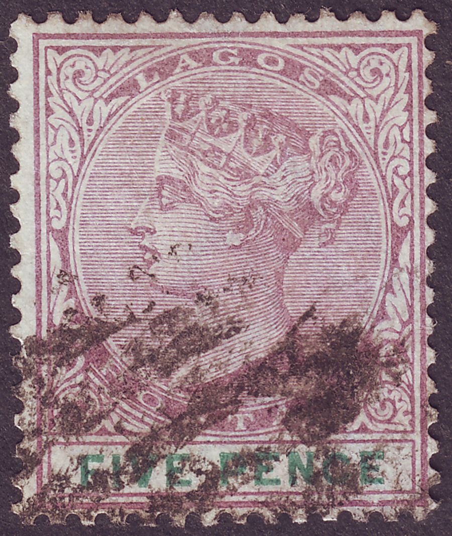 Lagos 1894 QV 5d Dull Mauve and Green Used SG34